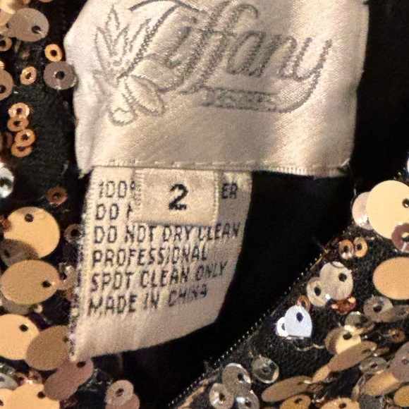 Tiffany Designs- Stunning Black and gold sequinned dress - Picture 9 of 11